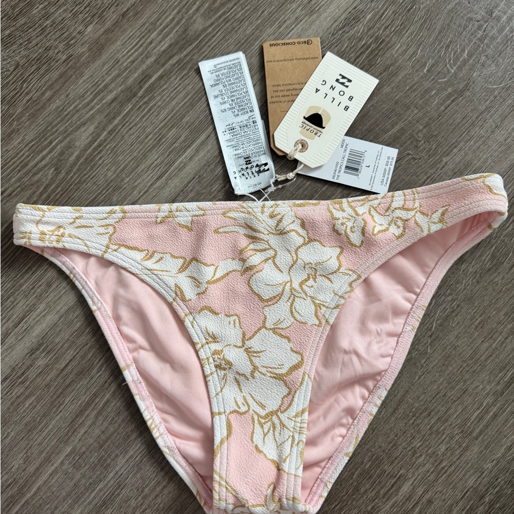 Billabong Light Pink Floral Bikini Bottom